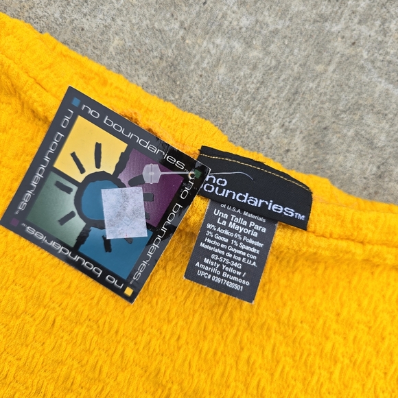 VTG Y2K No Boundaries yellow Strapless Tube Top Deadstock Nwt Crop - Picture 2 of 2